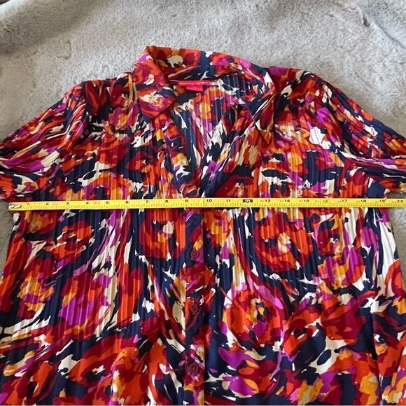 Sunny Leigh hi low button down shirt with pleats size M multicolor - Picture 13 of 16